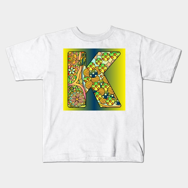 Alphabet 090 (Style:6) Kids T-Shirt by luminousstore